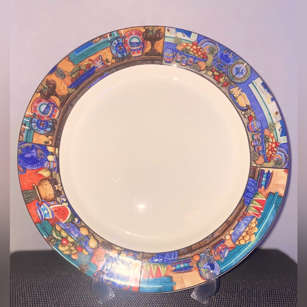 SAKURA Vista Sarina 12” Platter/Plate - Design Fruits Vegetables Pottery NEW NWT